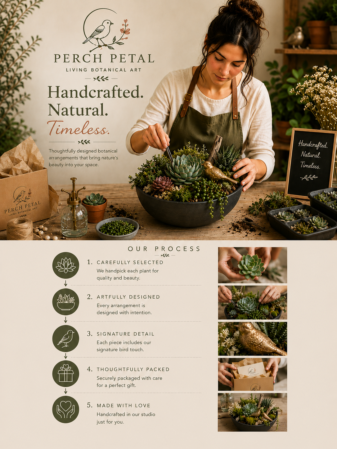 Perch Petal studio and handmade process